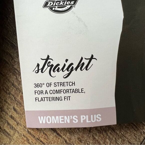 Dickies Plus Perfect Shape Straight Leg Pants, Rinsed Oxford Stone Women’s Sz 24 - Picture 14 of 16